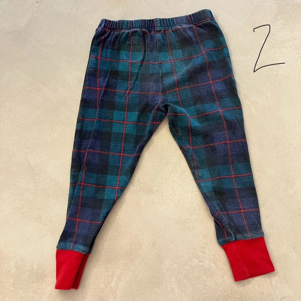 HONEST BABY CO Toddler Christmas Holiday Pajamas, Black Watch Plaid, 3T (2 sets)